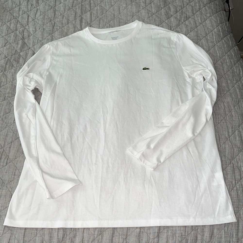 Lacoste White Long Sleeve Tee (XL)